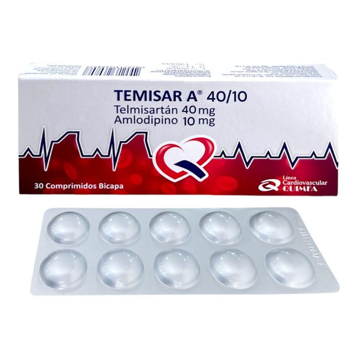 Temisar A 40/10Mg Telmisartan/Amlodipino X Comprimido