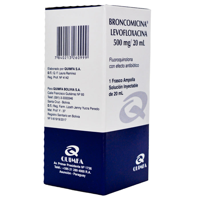 Broncomicina Levofloxacina 25Mg Y 20Ml X Ampolla