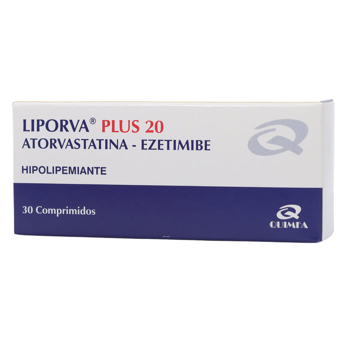 Liporva Plus 20 Atorvastatina 20Mg Y Ezetimibe 10Mg X Tableta