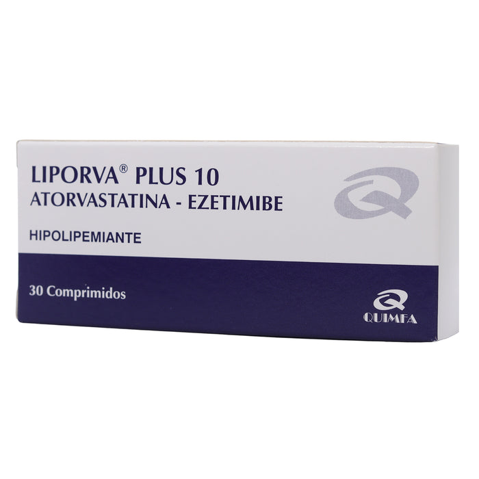 Liporva Plus 10 Atorvastatina 10Mg Y Ezetimiba 10Mg X Tableta