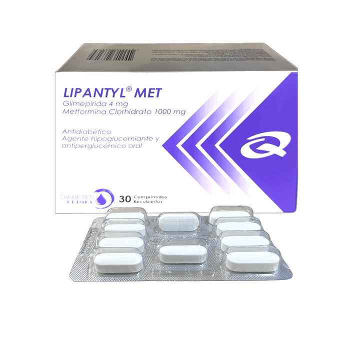 Lipantyl Met 4 / 1000Mg Glimepirida / Metformina X Comprimido