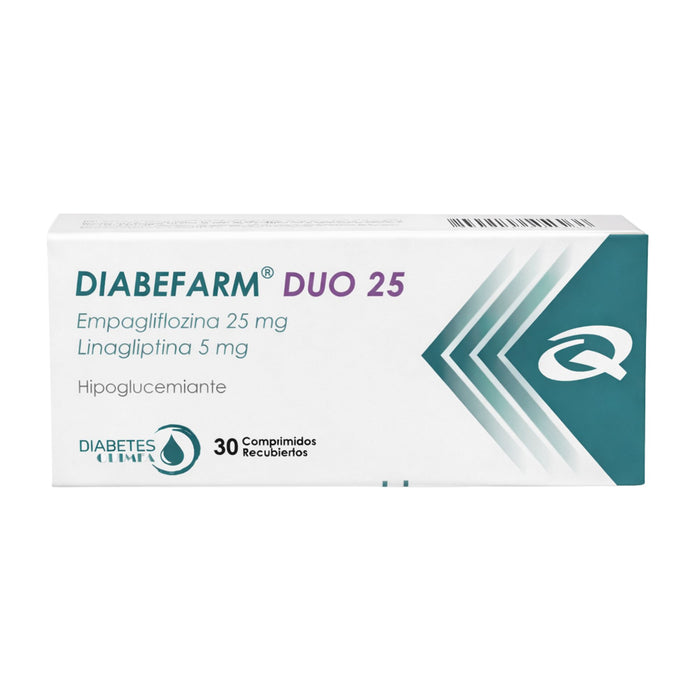 Diabefarm Duo 25 Empagliflozina/Linagliptina X Comprimido
