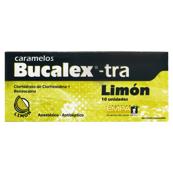Bucalex -Tra Caramelos Clorhexidina Benzocaína Limón X Pastilla