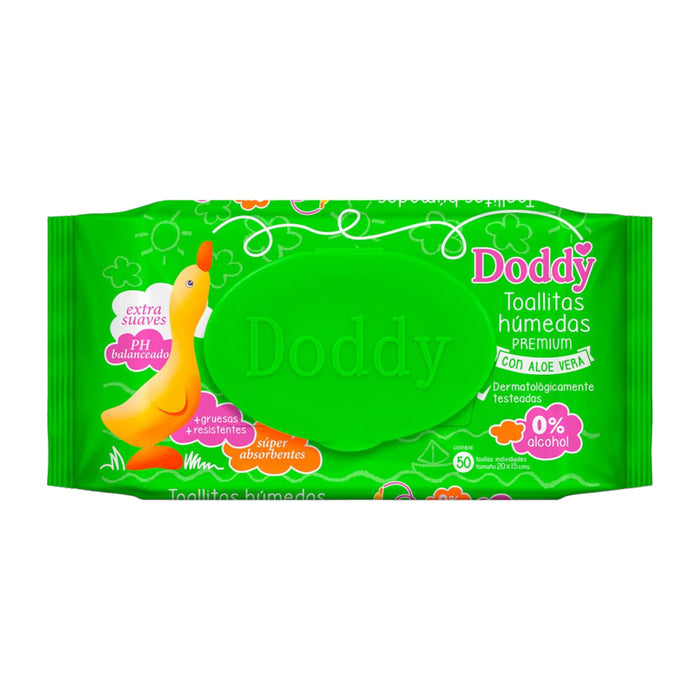 Toallitas Húmedas Doddy Premium Aloe Vera X 50 Unidades