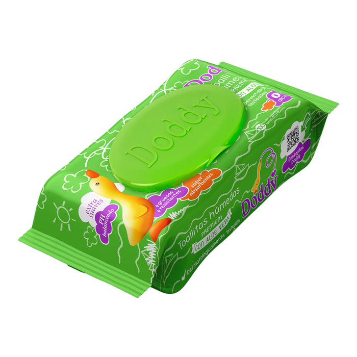 Toallitas Húmedas Doddy Premium Aloe Vera X 100 Unidades