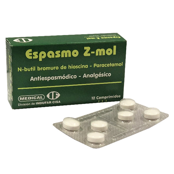Espasmo Zmol Hioscina 10Mg Y Paracetamol 500Mg X Tableta