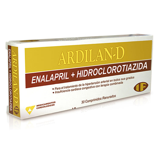 Ardilan-D Enalapril 10Mg Y Hidroclorotiazida 25Mg X Tableta