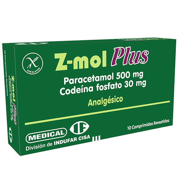 Z-Mol Plus Paracetamol 500Mg Y Codeina 30Mg X Tableta