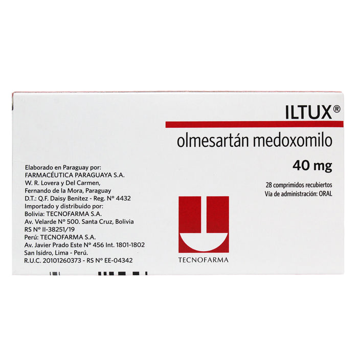 Iltux Hct 40Mg Olmesartán Y 12.5Mg Hidroclorotiazida X Tableta