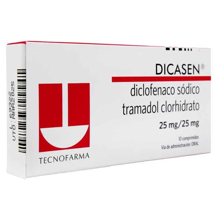 Dicasen Diclofenaco Sodico 25Mg Y Tramadol Clorhidrato 25Mg X Tableta