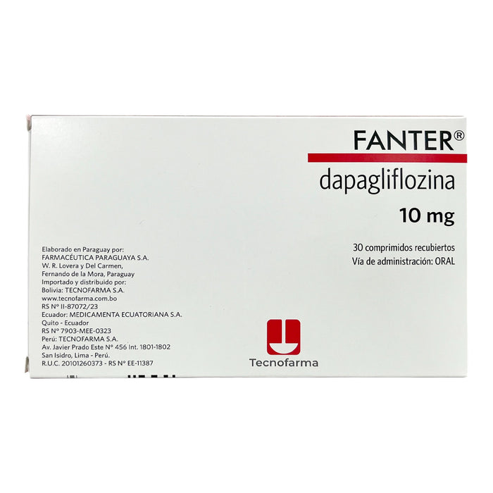 Fanter 10Mg Dapagliflozina X Comprimido