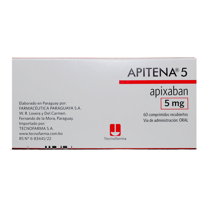 Apitena 5 Mg Apixabán X Comprimido