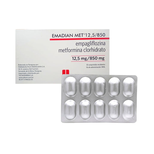 Emadian Met Empagliflozina 12.5 Mg Metformina 850Mg X Comprimido
