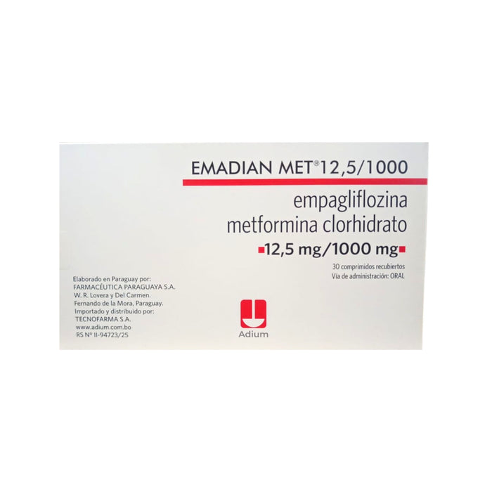 Emadian Met Empagliflozina 12.5 Mg Metformina 1000Mg X Comprimido