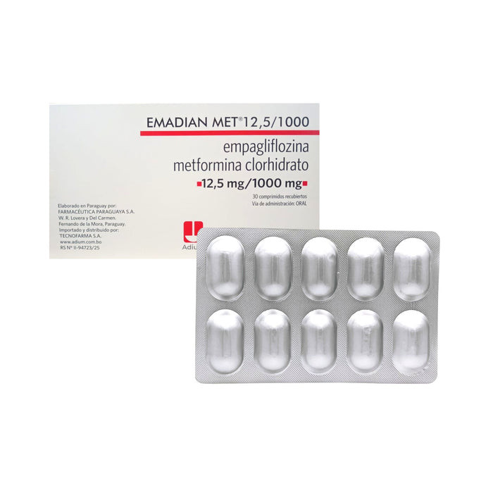 Emadian Met Empagliflozina 12.5 Mg Metformina 1000Mg X Comprimido