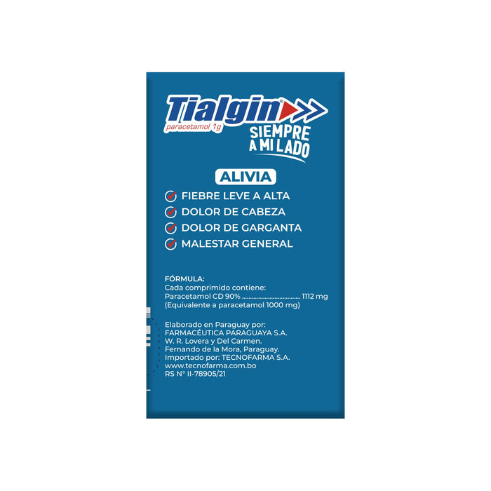 Tialgin Paracetamol 1G X Comprimido