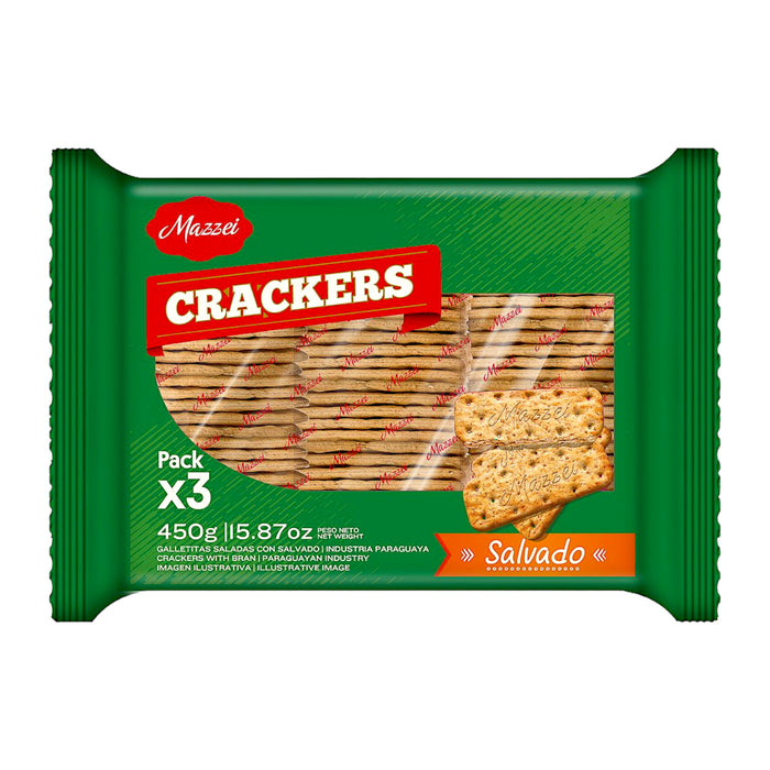 Galletas Mazzei Crackers Con Salvado X 450G