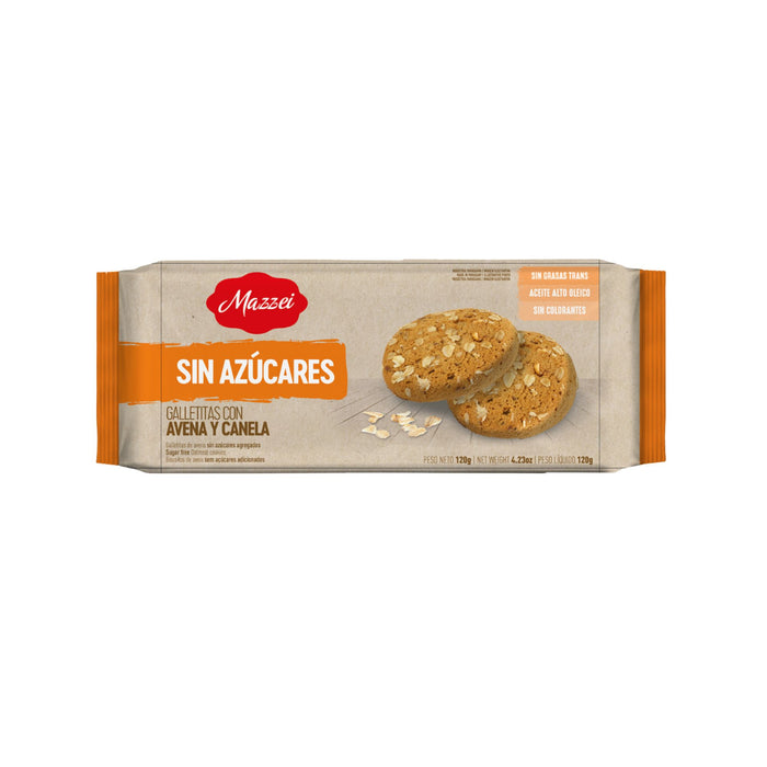 Galletas Mazzei Con Avena Y Canela Sin Azúcar X 105G