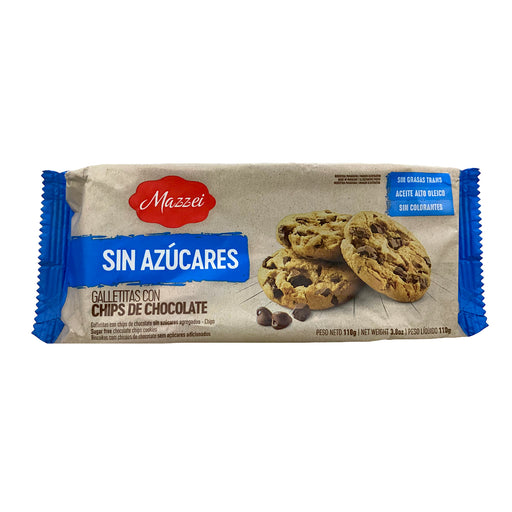 Galletas Mazzei Chips De Chocolate Sin Azúcar X 100G