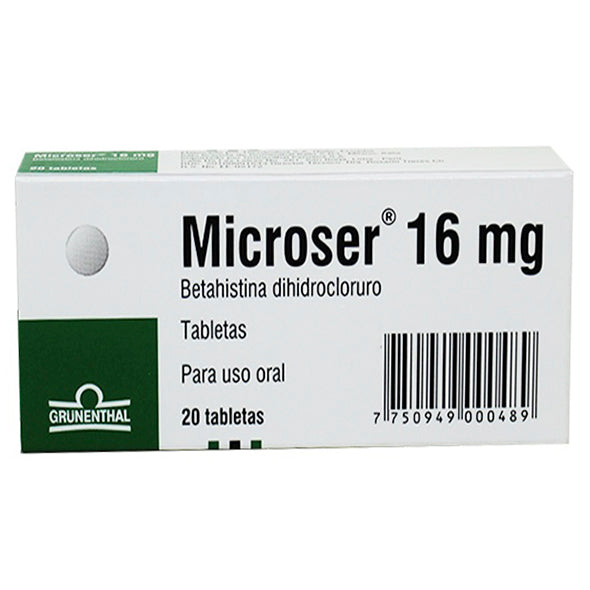 Microser Betahistina 16Mg X Tableta