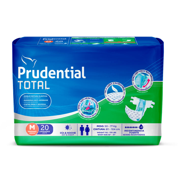 Prudential Total Talla M Unisex Para Adulto X 20 Unidades