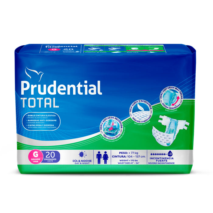 Prudential Total G Unisex Para Adulto X 20 Unidades