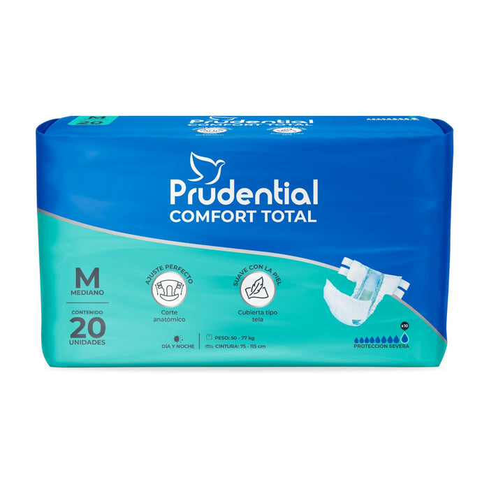 Pañal Prudential Confort Total Para Adulto Unisex Talla M X 20 Unidades