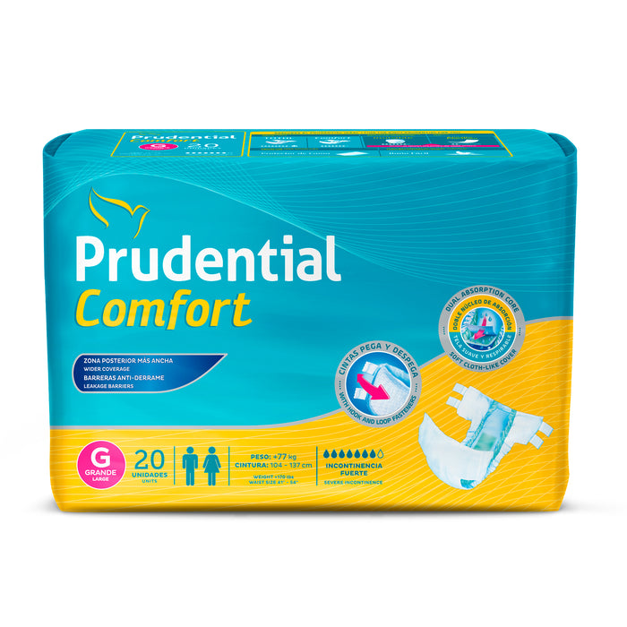 Prudential Confort G Unisex Para Adulto X 20 Unidades
