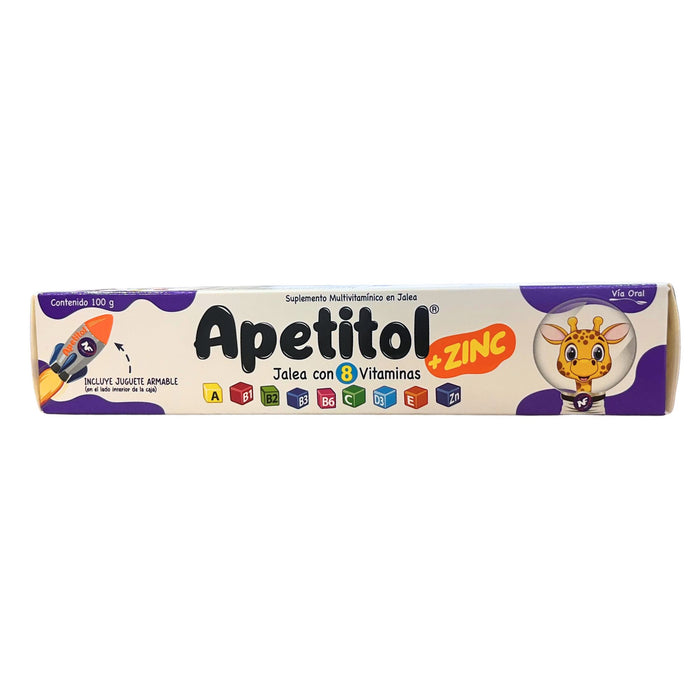 Suplemento Multivitamínico En Jalea Apetitol Zinc Sabor Naranja X 100G