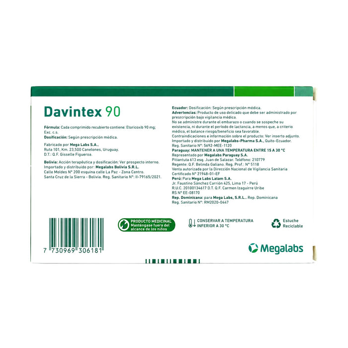Davintex 90Mg Etoricoxib X Comprimido