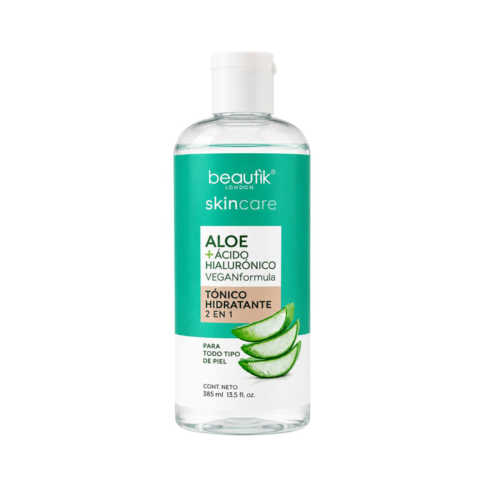 Tonico Hidratante Beautik 2 En 1 Aloe + Acido Hialuronico X 385Ml