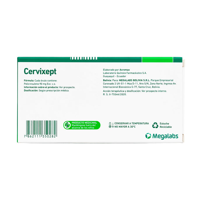 Cervixept Policresuleno 90Mg X Óvulo