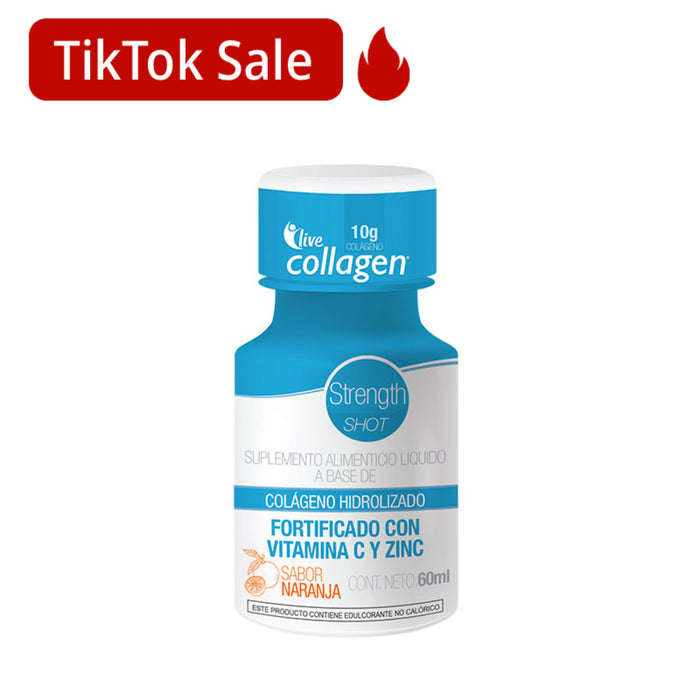 Live Collagen Strength Shot Naranja Colágeno Farmacorp X 60Ml