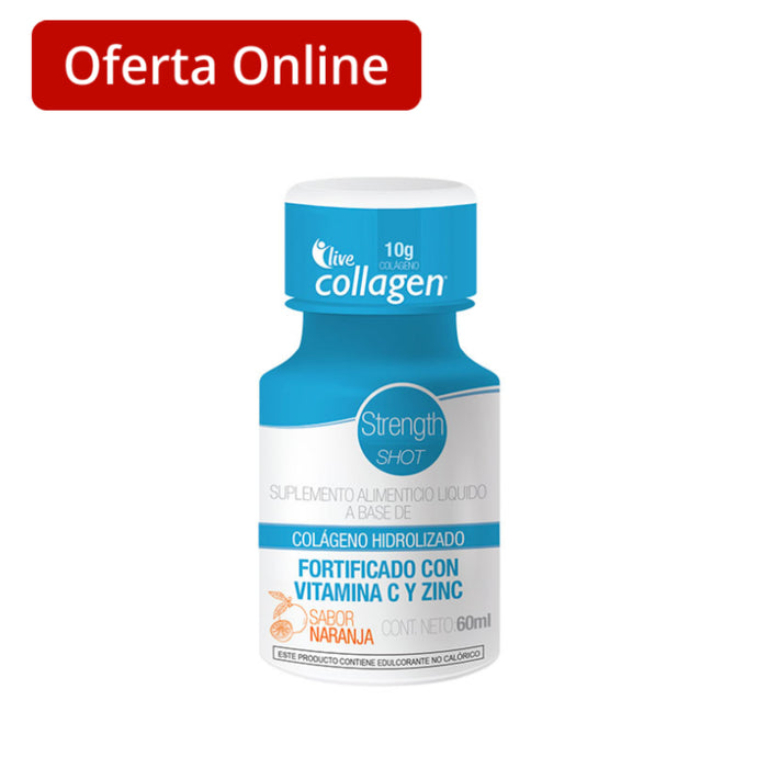 Live Collagen Strength Shot Naranja Colágeno Farmacorp X 60Ml