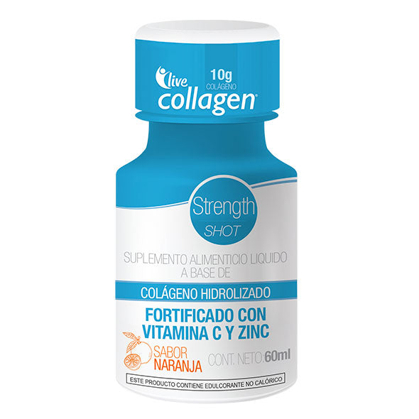 Live Collagen Strength Shot Naranja Colágeno Farmacorp X 60Ml