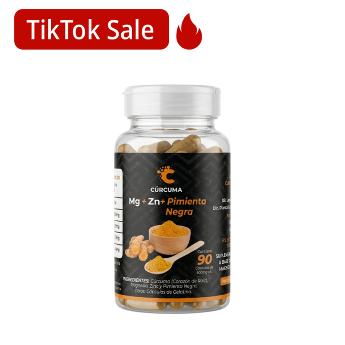 C Curcuma Magnesio Zinc Pimienta X 90 Cápsulas