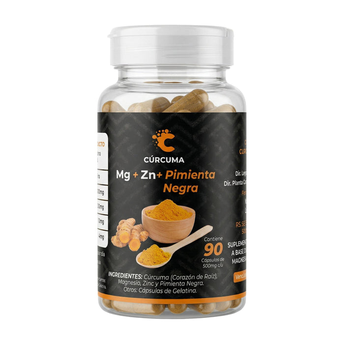 C Curcuma Magnesio Zinc Pimienta X 90 Cápsulas