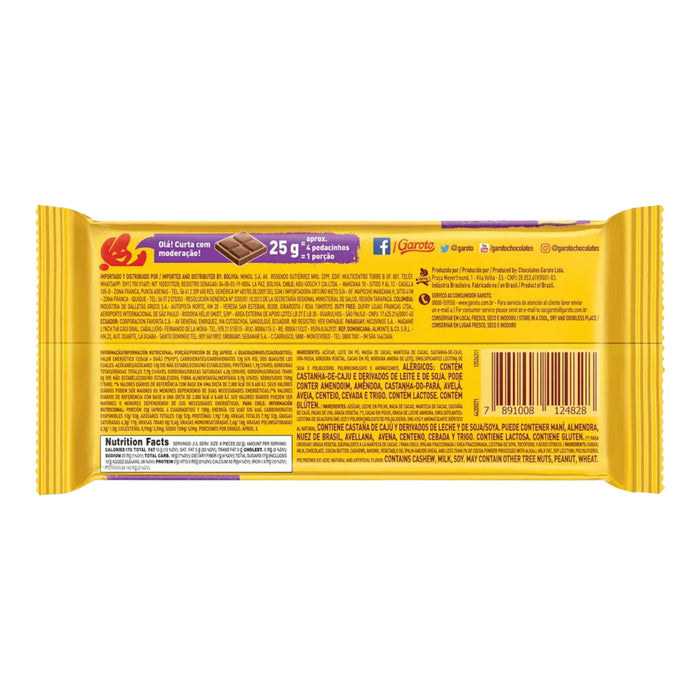 Tableta Chocolate Garoto Caju Passas X 80G