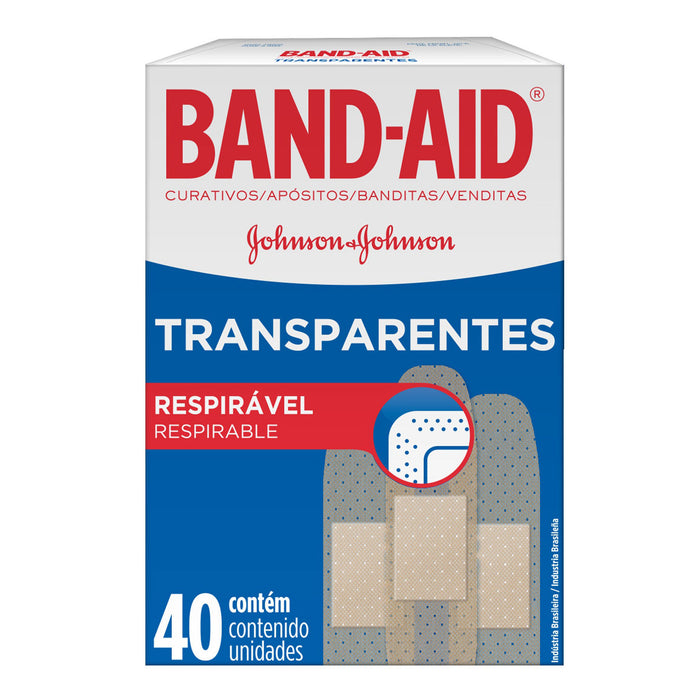 Apósitos Adhesivos Sanitarios Band-Aid Transparentes X 40 Unidades