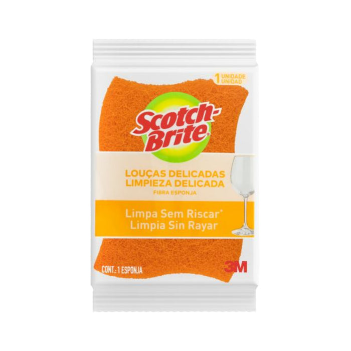 Esponja Scotch-Brite Limpieza Delicada Naranja X 1 Unid