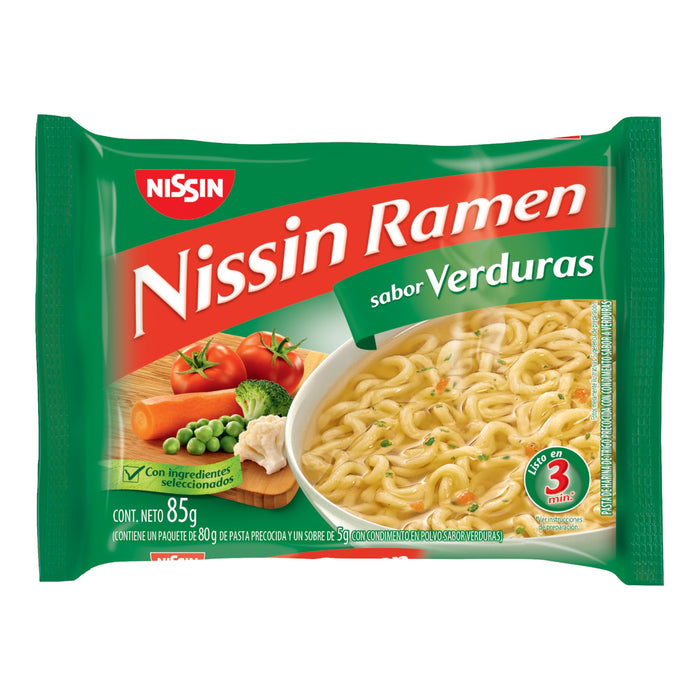 Nissin Ramen Sabor Verduras Bolsa X 85G