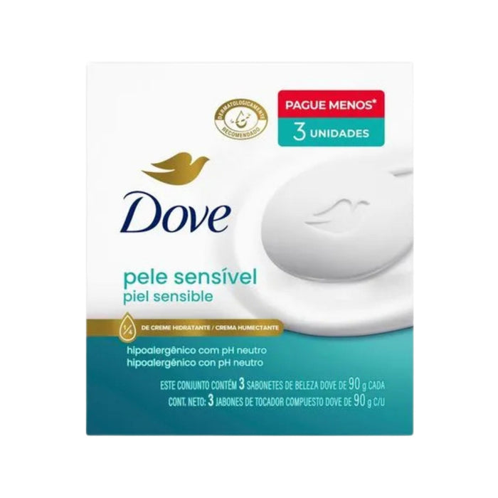 Dove Jabon 90Gr Pqt X 3 Unid Piel Sensible