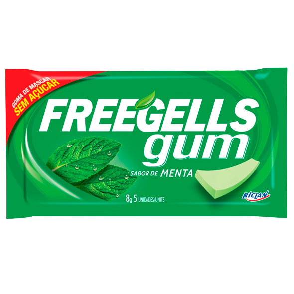 Freegells Gum Chicle Sabor Menta Verde X 8G