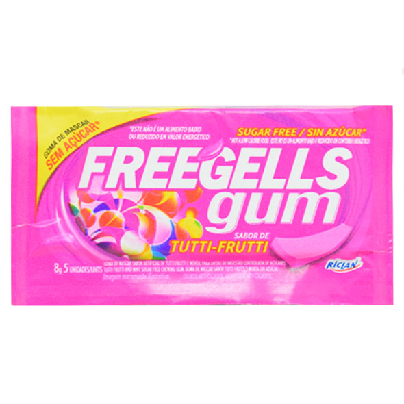 Freegells Gum Chicle Sin Azucar Tutti-Frutti X 8G