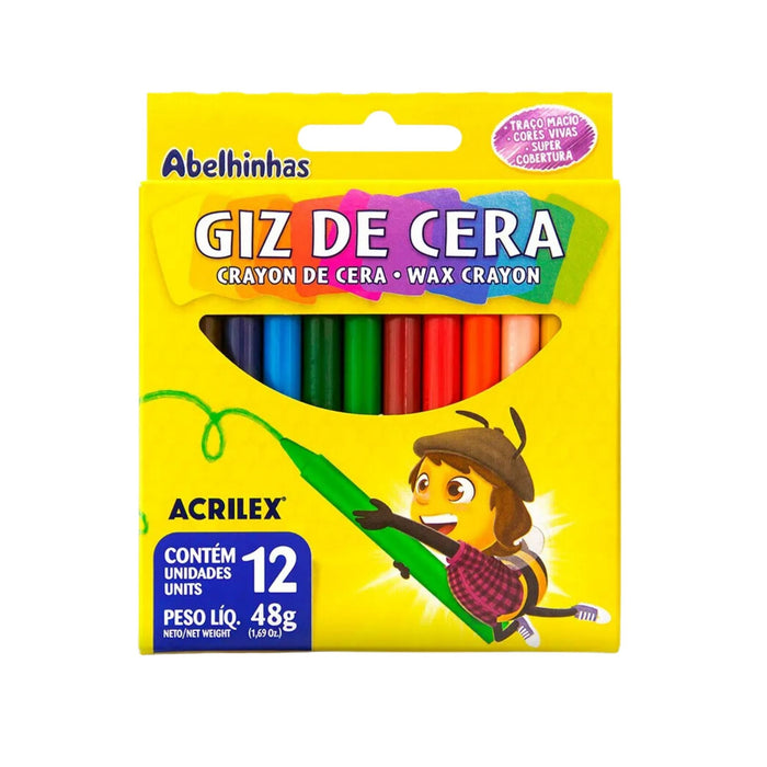 Crayón De Cera Acrilex X 12 Colores