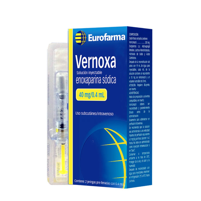 Vernoxa Enoxaparina 40Mg Sc-Iv X Jeringa Prellenada 0.4Ml