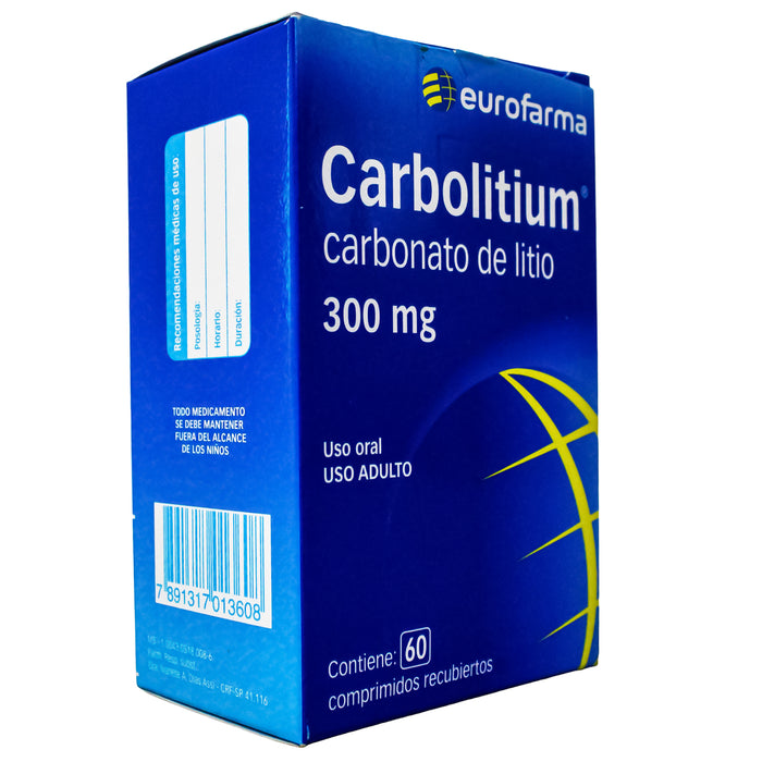Carbolitium 300Mg Carbonato De Litio X Comprimido