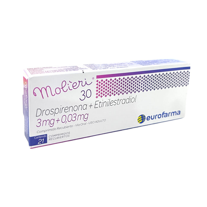 Molieri 30 Drospirenona / Etinilestradiol X 21 Comprimidos