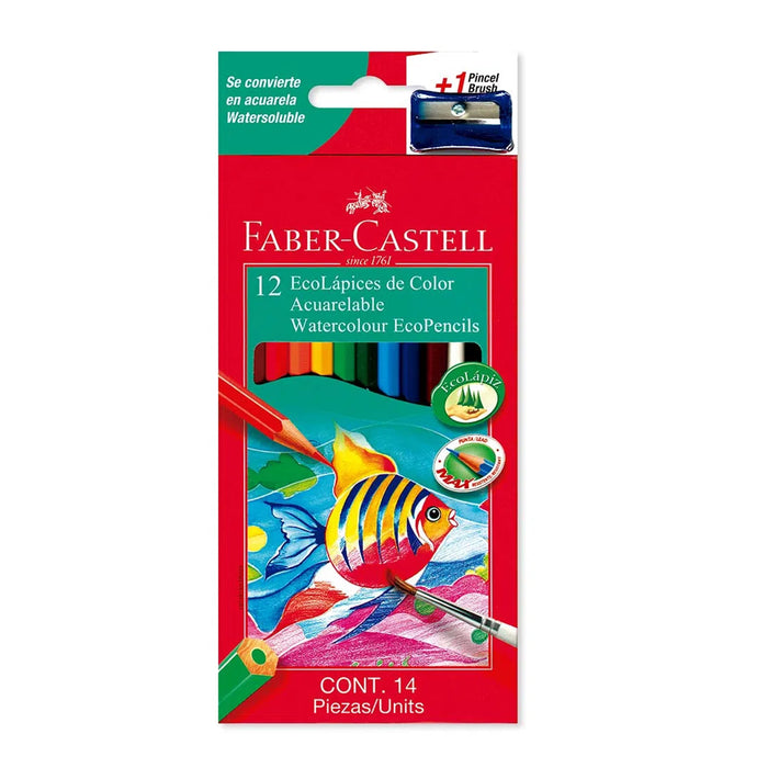 Faber Castell 12 Colores + Pincel + Tajador
