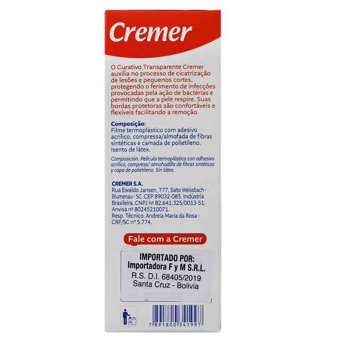 Cremer Venditas Curitas Transparente X 10 Unidades